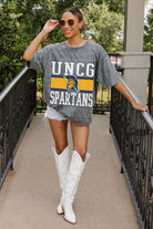 UNC GREENSBORO SPARTANS ON THE BALL MINI RHINESTONE SHORT SLEEVE CLASSIC TEE