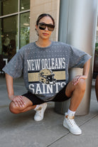 NEW ORLEANS SAINTS ON THE BALL MINI RHINESTONE SHORT SLEEVE CLASSIC TEE