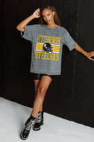 PITTSBURGH STEELERS ON THE BALL MINI RHINESTONE SHORT SLEEVE CLASSIC TEE