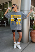 PITTSBURGH STEELERS ON THE BALL MINI RHINESTONE SHORT SLEEVE CLASSIC TEE