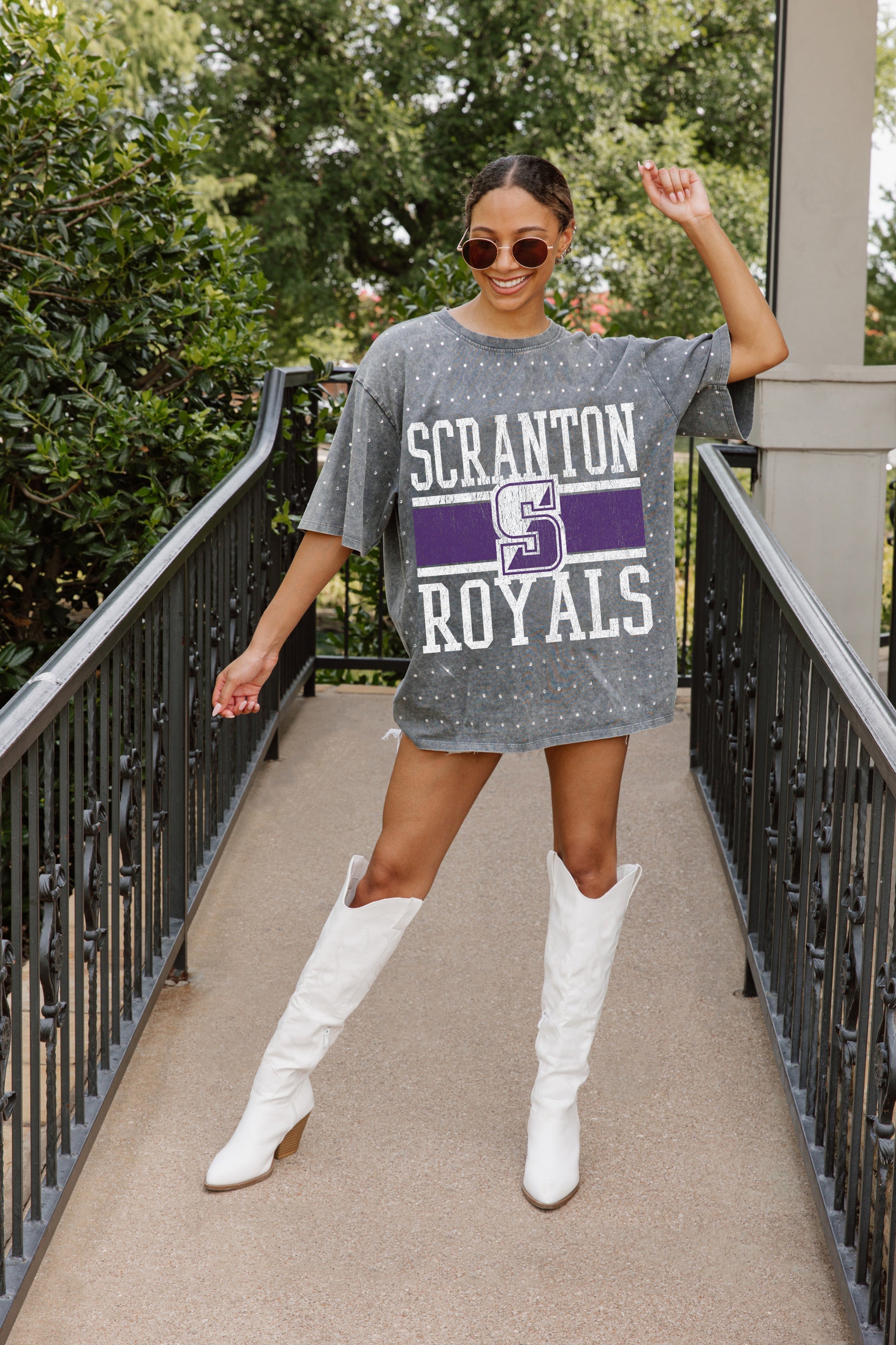 SCRANTON ROYALS ON THE BALL MINI RHINESTONE SHORT SLEEVE CLASSIC TEE