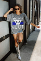 WELLESLEY BLUE ON THE BALL MINI RHINESTONE SHORT SLEEVE CLASSIC TEE