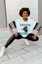 COASTAL CAROLINA CHANTICLEERS STARTING LINEUP VINTAGE LOOK SHORT SLEEVE SPORTS STRIPE RAGLAN TEE