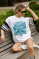 JACKSONVILLE JAGUARS CROWD PLEASER VINTAGE LOOK SHORT SLEEVE SPORTS STRIPE RAGLAN TEE