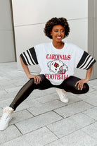 LOUISVILLE CARDINALS STARTING LINEUP VINTAGE LOOK SHORT SLEEVE SPORTS STRIPE RAGLAN TEE