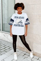 PENN STATE NITTANY LIONS STARTING LINEUP VINTAGE LOOK SHORT SLEEVE SPORTS STRIPE RAGLAN TEE