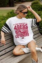 SAN FRANCISCO 49ERS CROWD PLEASER VINTAGE LOOK SHORT SLEEVE SPORTS STRIPE RAGLAN TEE