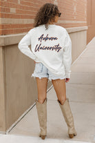 AUBURN TIGERS DOUBLE MOVE OVERSIZED LONG SLEEVE TEE WITH RIBBED NECKLINE AND CUFFS