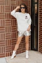 AUBURN TIGERS DOUBLE MOVE OVERSIZED LONG SLEEVE TEE WITH RIBBED NECKLINE AND CUFFS