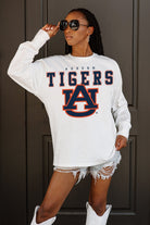 AUBURN TIGERS BIG GOALS OVERSIZED LONG SLEEVE TEE WITH RIBBED NECKLINE AND CUFFS