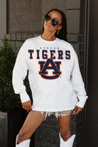 AUBURN TIGERS BIG GOALS OVERSIZED LONG SLEEVE TEE WITH RIBBED NECKLINE AND CUFFS