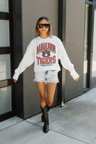 AUBURN TIGERS TIME OUT OVERSIZED LONG SLEEVE TEE WITH RIBBED NECKLINE AND CUFFS