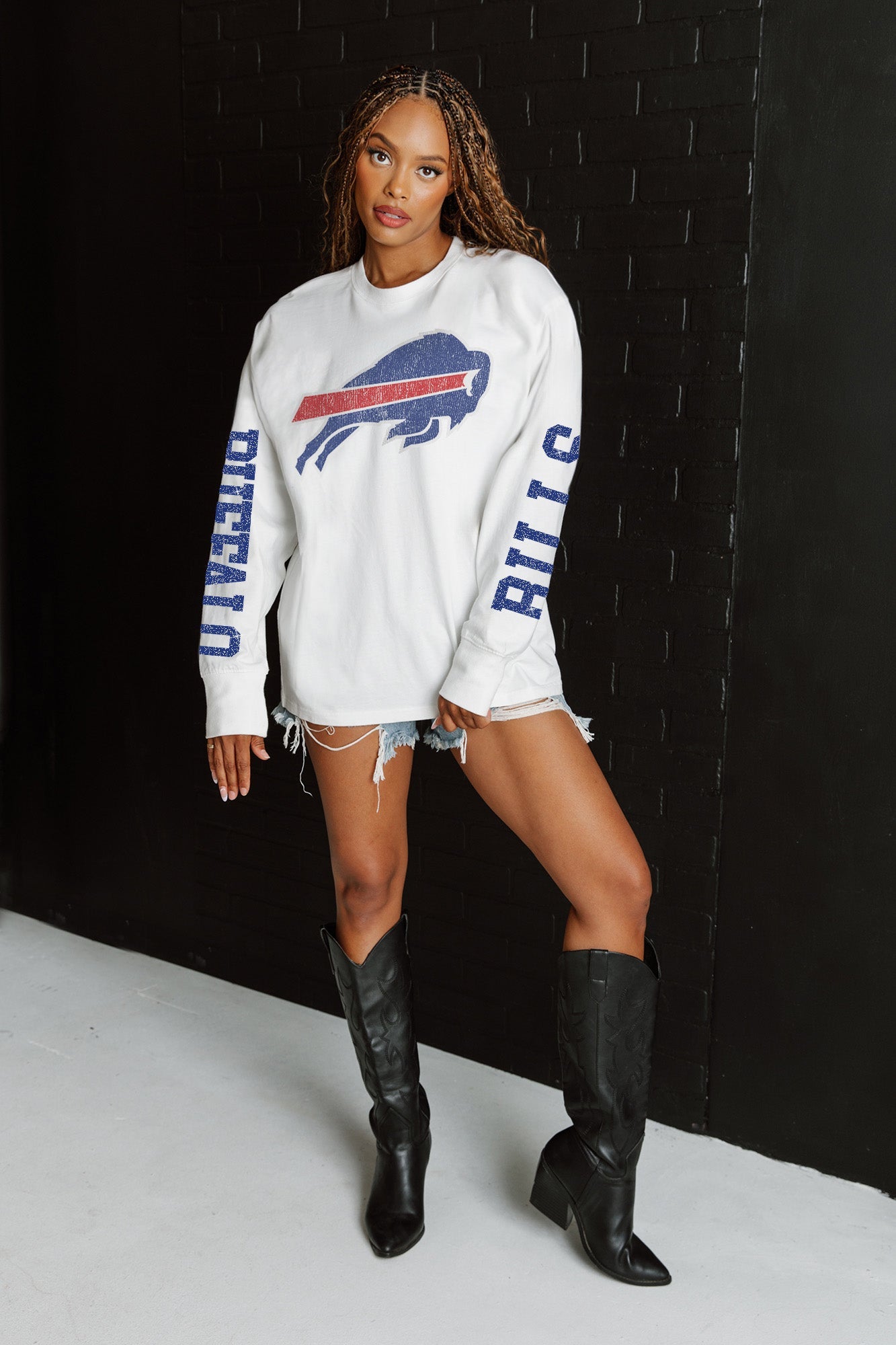 BUFFALO BILLS GAME PLAN OVERSIZED MIDWEIGHT LONG SLEEVE TEE