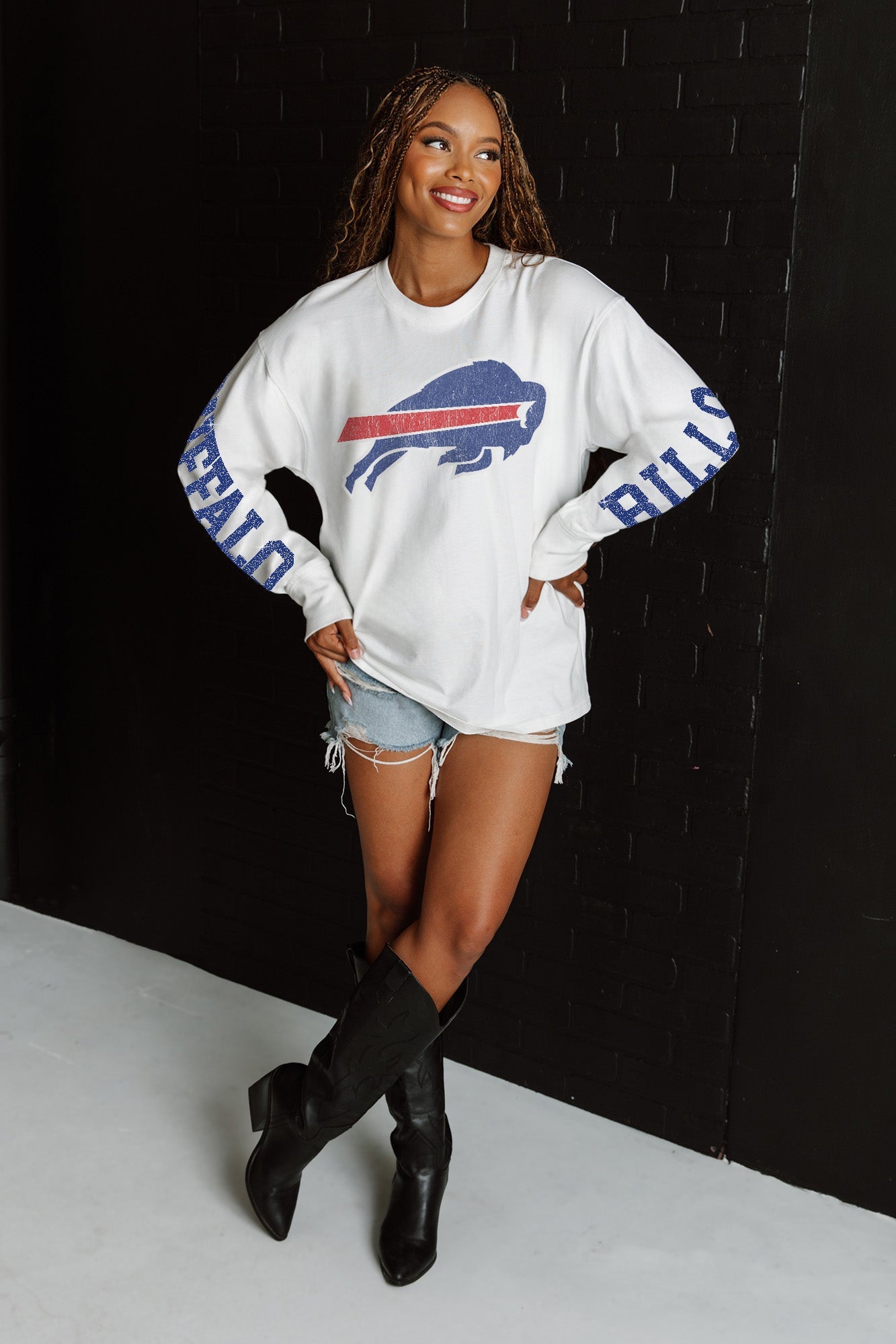 BUFFALO BILLS GAME PLAN OVERSIZED MIDWEIGHT LONG SLEEVE TEE