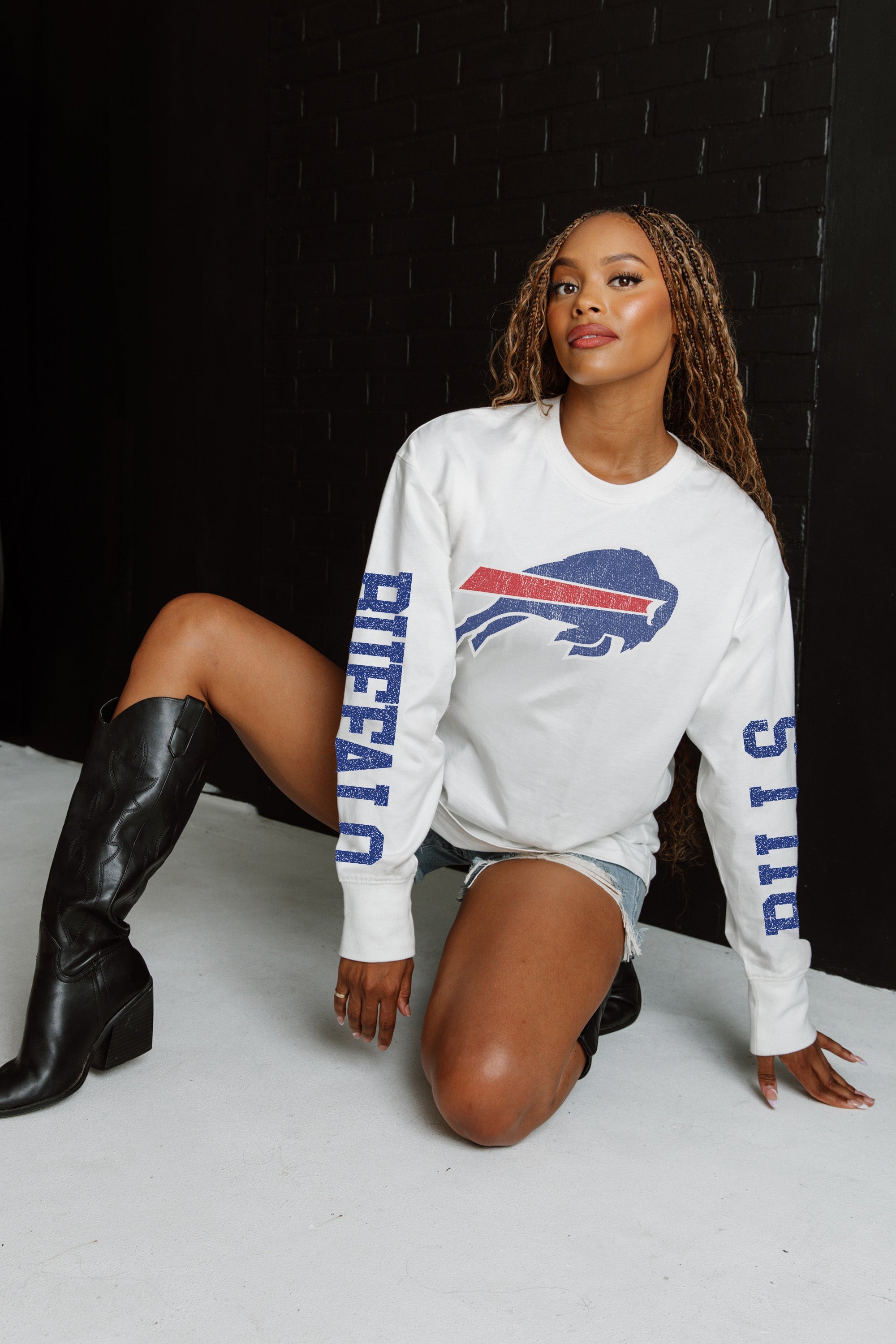 BUFFALO BILLS GAME PLAN OVERSIZED MIDWEIGHT LONG SLEEVE TEE