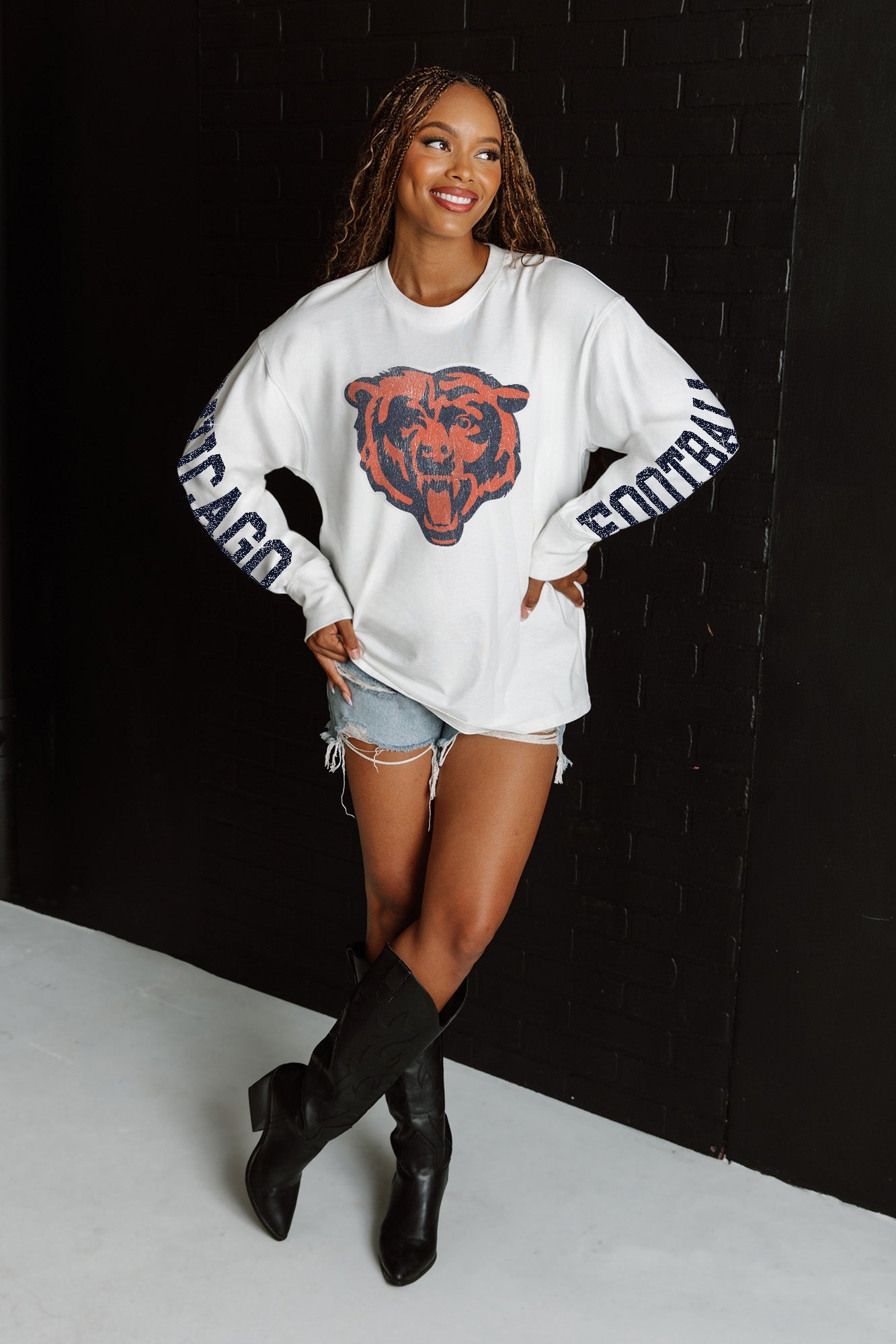 CHICAGO BEARS GAME PLAN OVERSIZED MIDWEIGHT LONG SLEEVE TEE