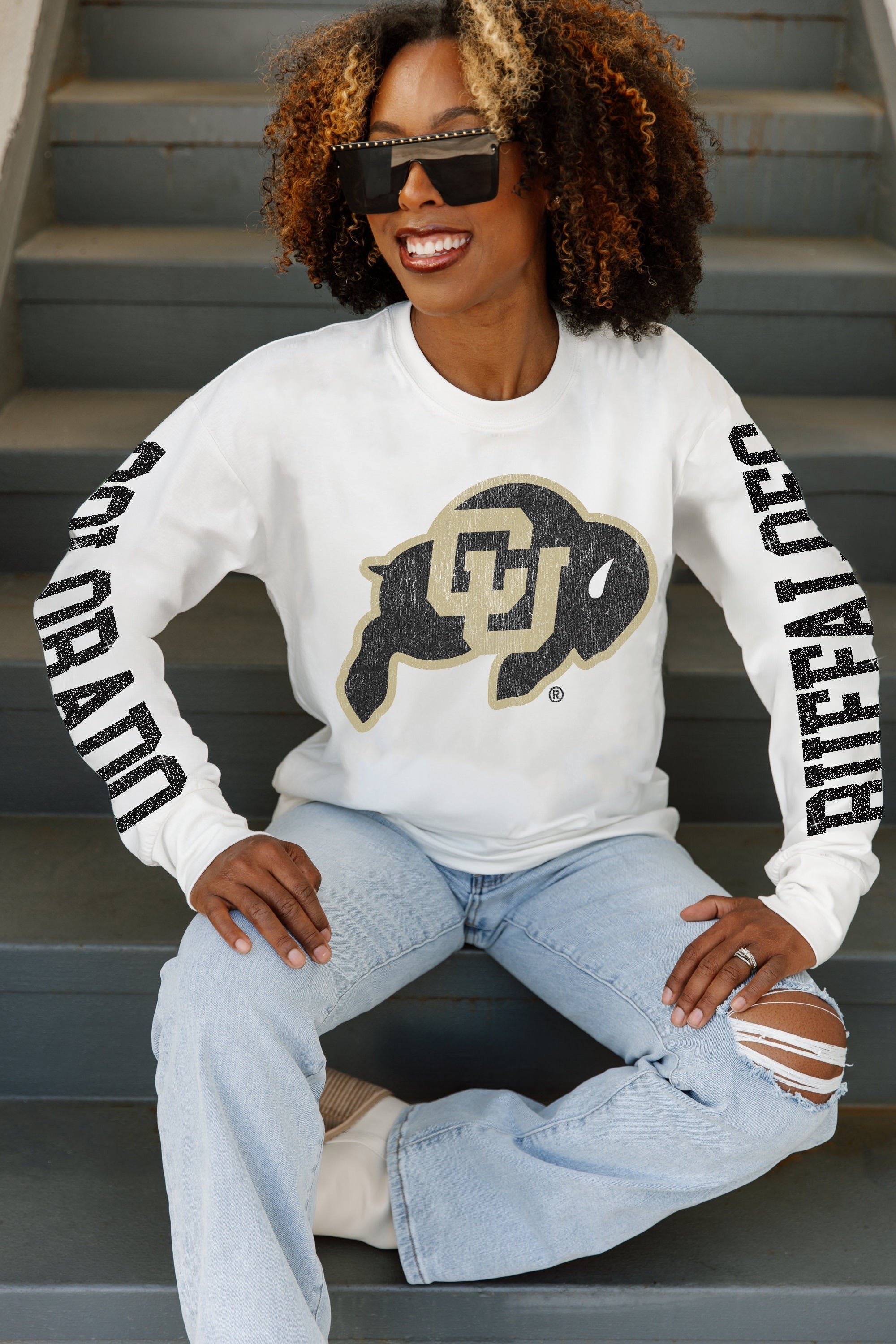 COLORADO BUFFALOES GAME PLAN OVERSIZED LONG SLEEVE TEE