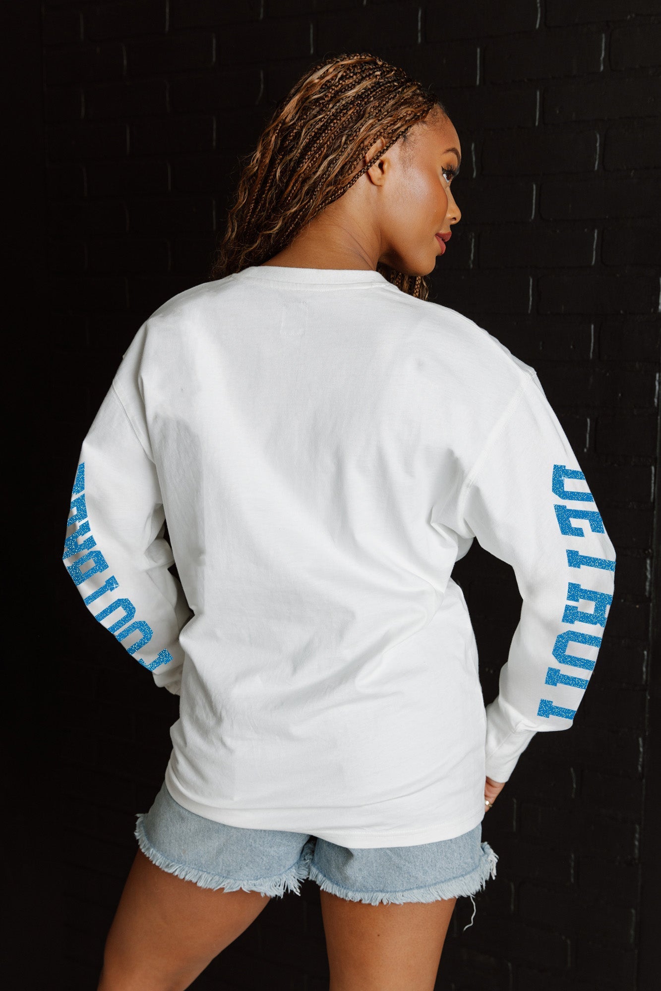 DETROIT LIONS GAME PLAN OVERSIZED MIDWEIGHT LONG SLEEVE TEE