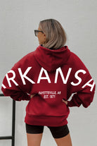 ARKANSAS RAZORBACKS NEVER STOP OVERSIZED PREMIUM WEIGHT HOODIE