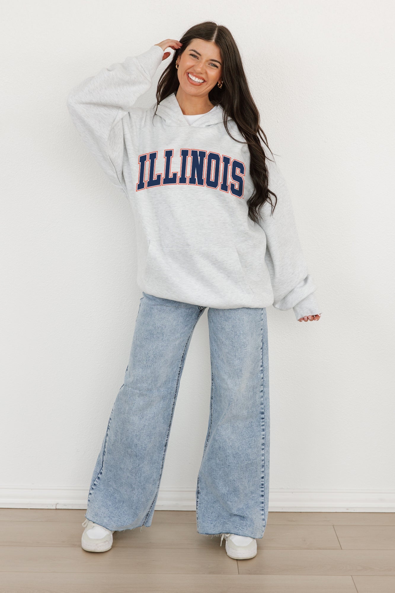 ILLINOIS FIGHTING ILLINI WINNING LOOK OVERSIZED PREMIUM WEIGHT HOODIE BY MADI PREWETT TROUTT