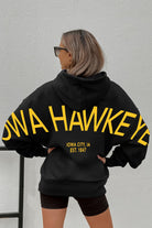 IOWA HAWKEYES NEVER STOP OVERSIZED PREMIUM WEIGHT HOODIE