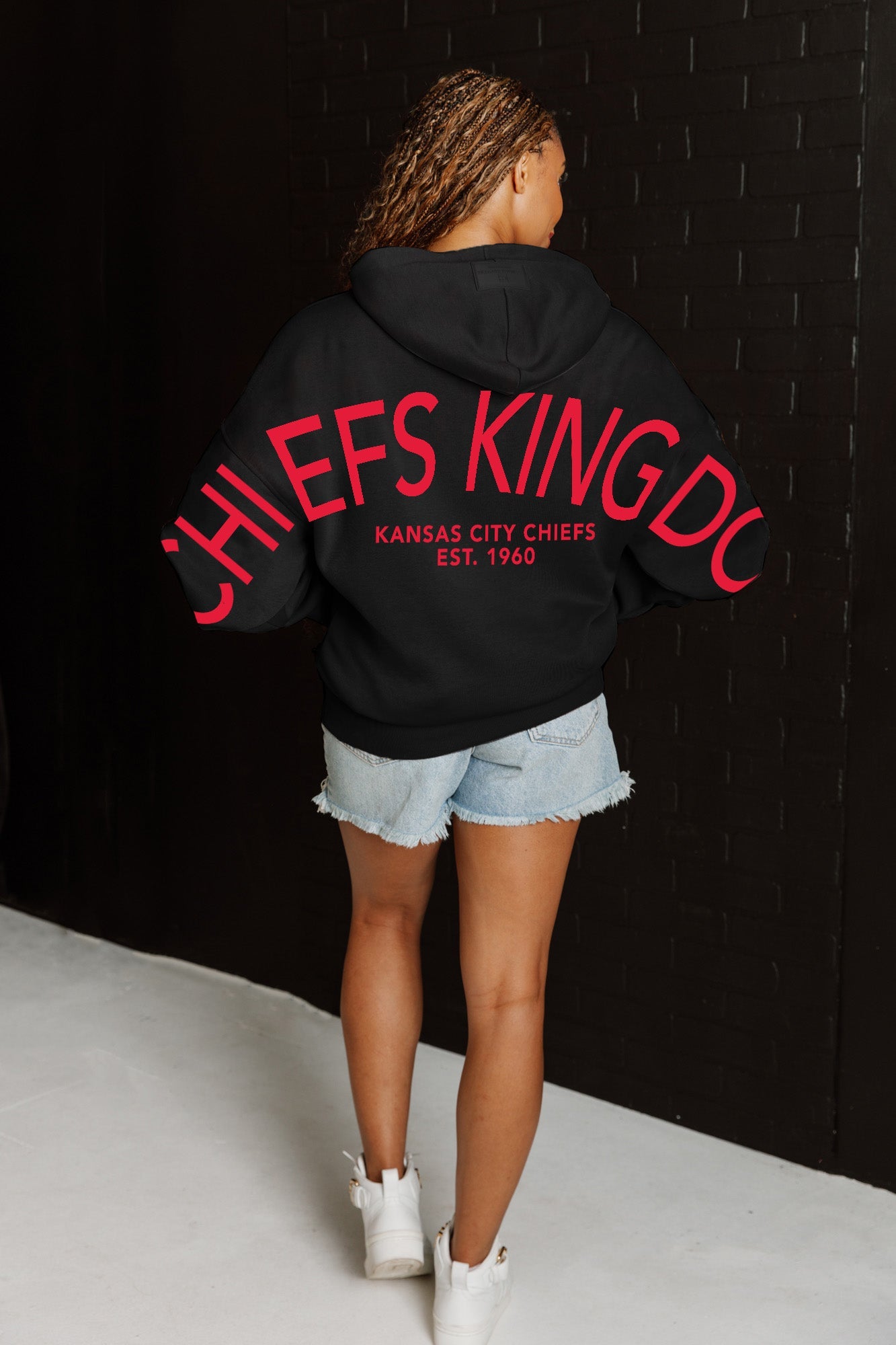 KANSAS CITY CHIEFS NEVER STOP OVERSIZED PREMIUM WEIGHT HOODIE