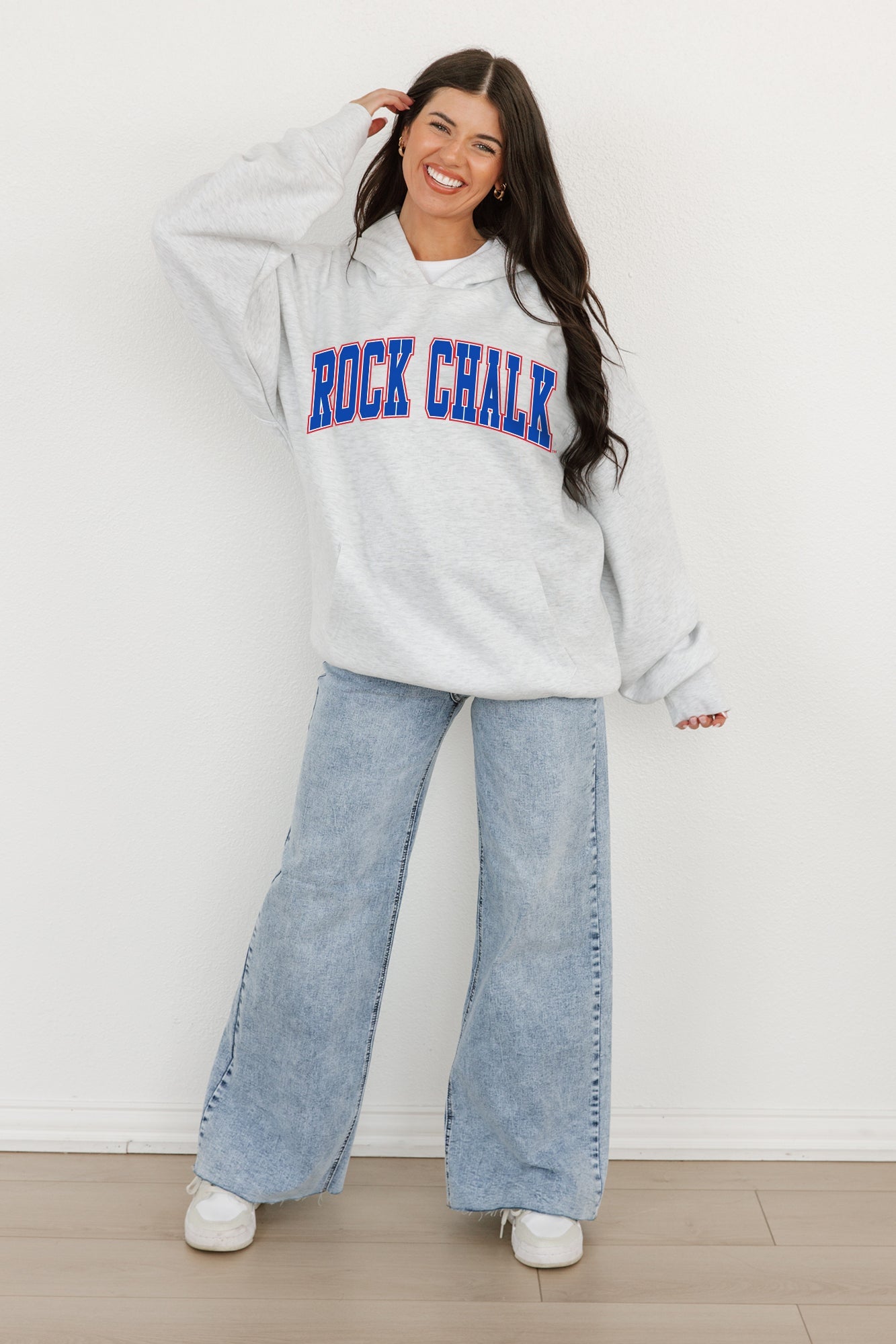 KANSAS JAYHAWKS WINNING LOOK OVERSIZED PREMIUM WEIGHT HOODIE BY MADI PREWETT TROUTT