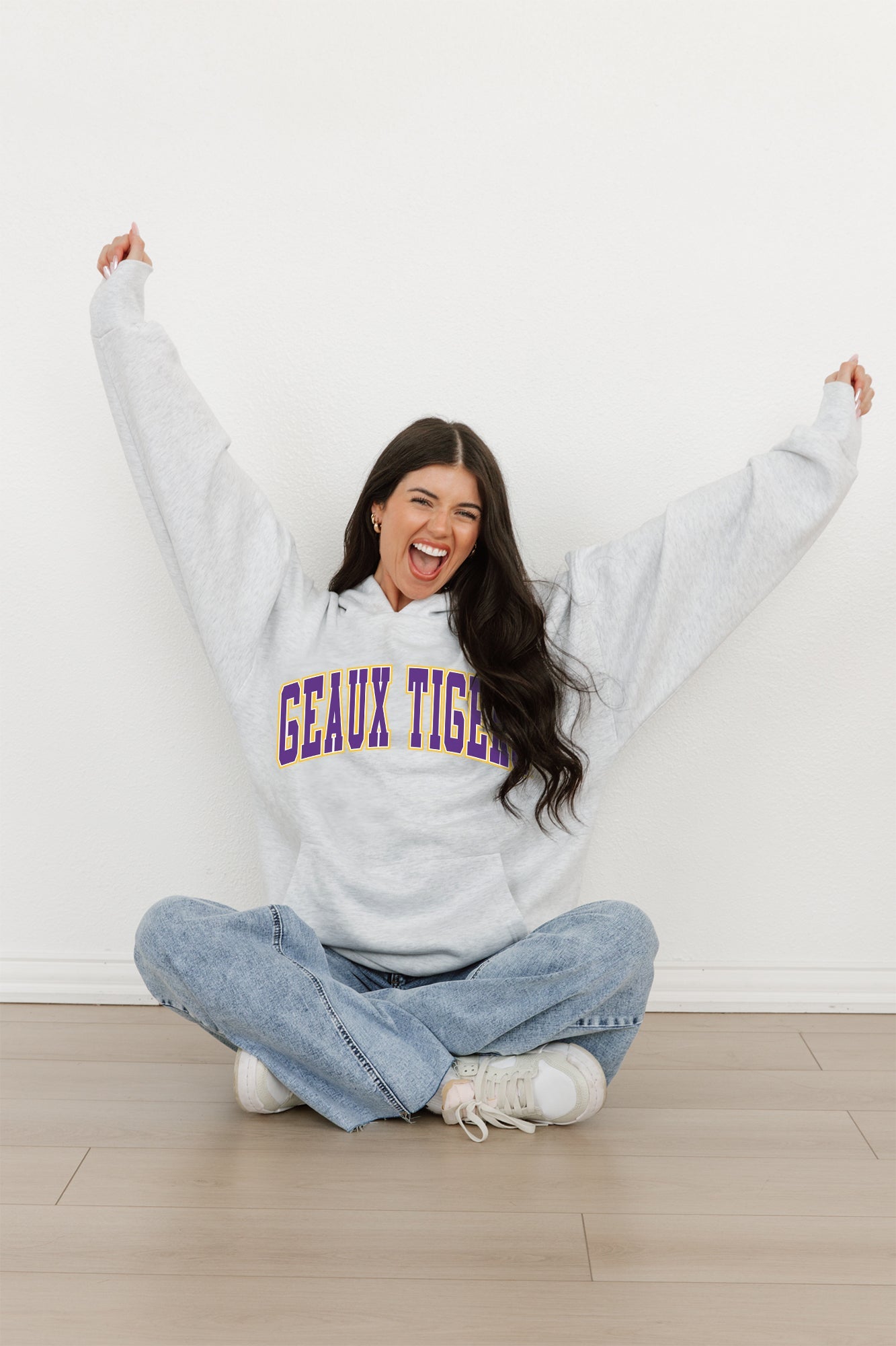 LSU TIGERS WINNING LOOK OVERSIZED PREMIUM WEIGHT HOODIE BY MADI PREWETT TROUTT