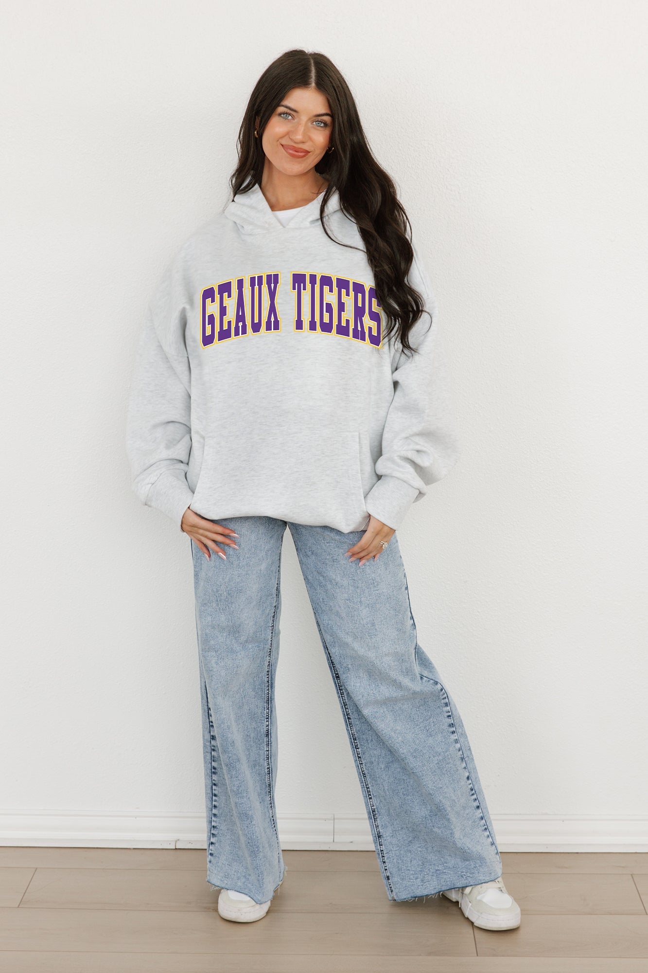 LSU TIGERS WINNING LOOK OVERSIZED PREMIUM WEIGHT HOODIE BY MADI PREWETT TROUTT