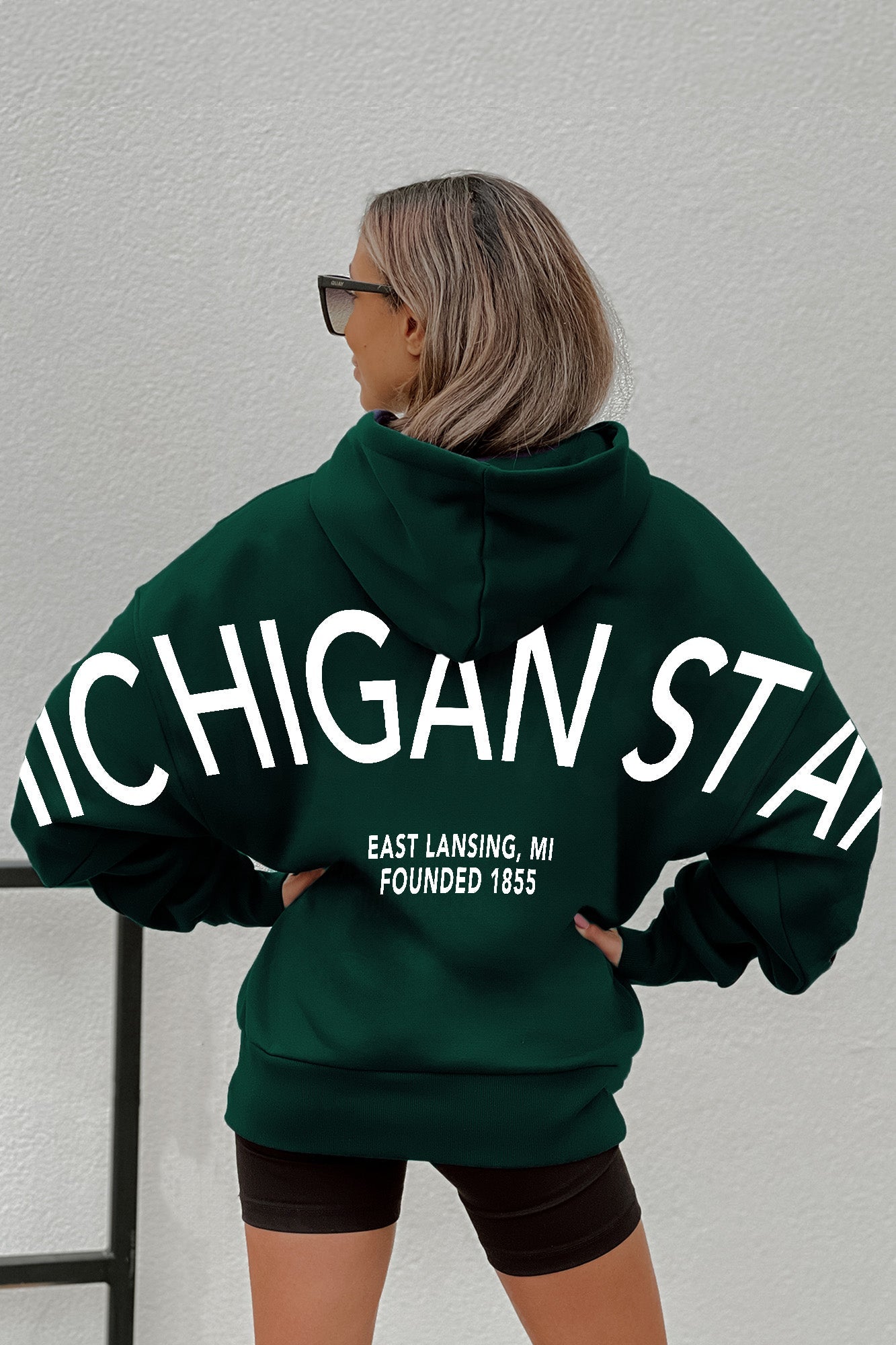 MICHIGAN STATE SPARTANS NEVER STOP OVERSIZED PREMIUM WEIGHT HOODIE