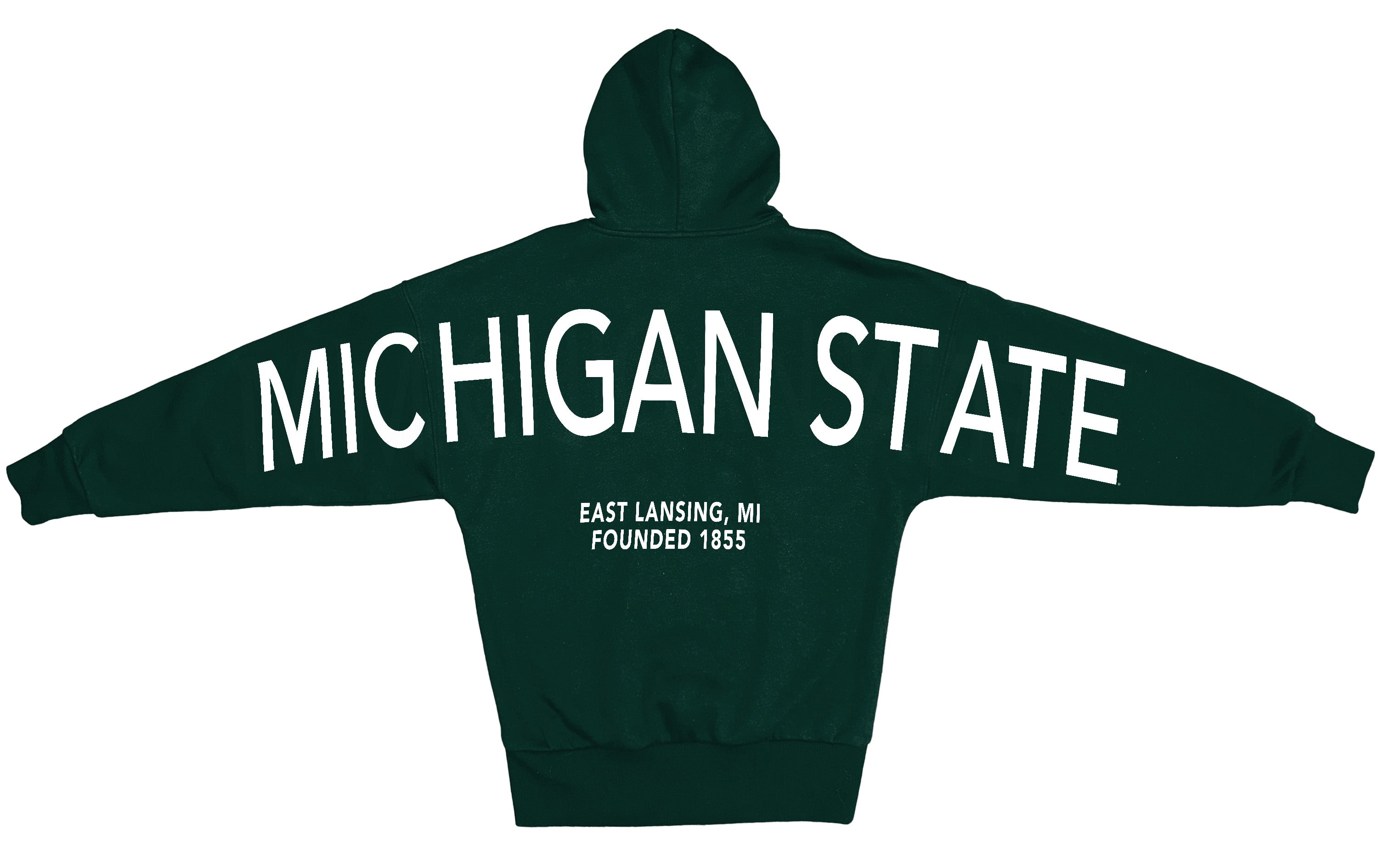 MICHIGAN STATE SPARTANS NEVER STOP OVERSIZED PREMIUM WEIGHT HOODIE