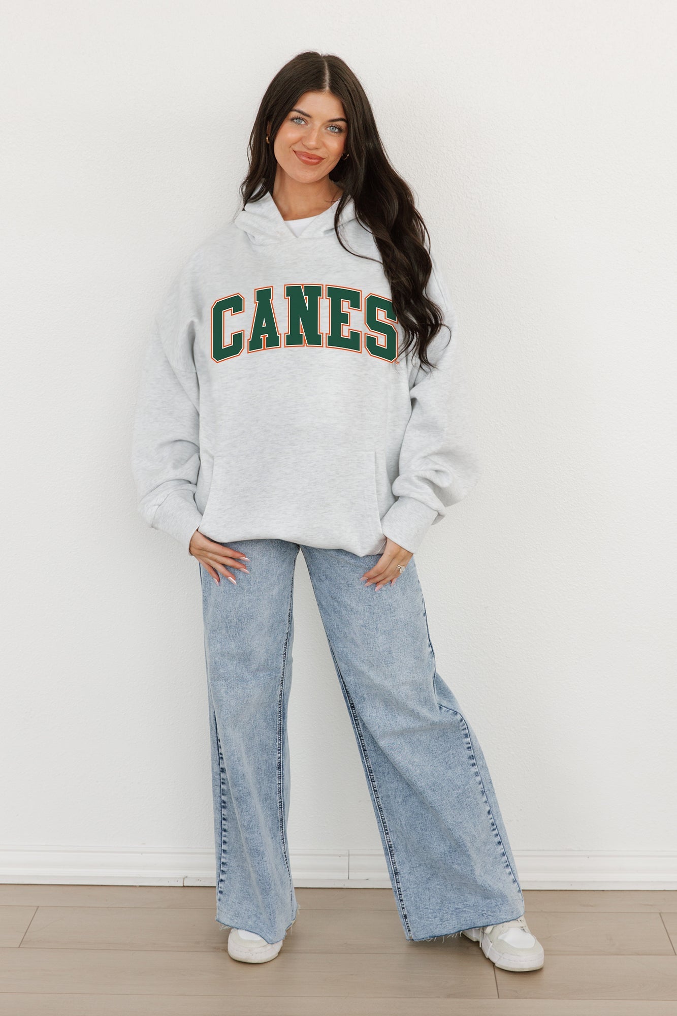 MIAMI HURRICANES WINNING LOOK OVERSIZED PREMIUM WEIGHT HOODIE BY MADI PREWETT TROUTT