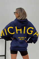 MICHIGAN WOLVERINES NEVER STOP OVERSIZED PREMIUM WEIGHT HOODIE