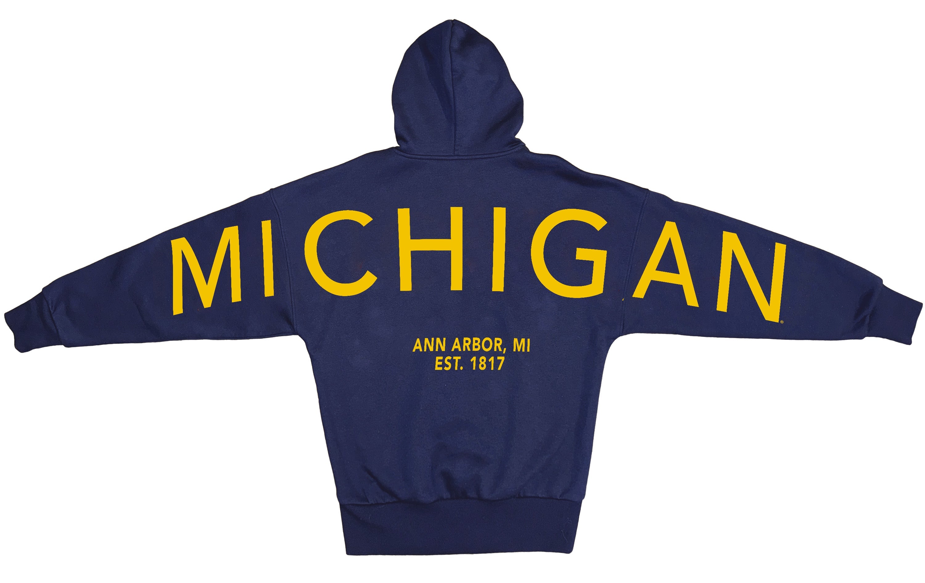 MICHIGAN WOLVERINES NEVER STOP OVERSIZED PREMIUM WEIGHT HOODIE