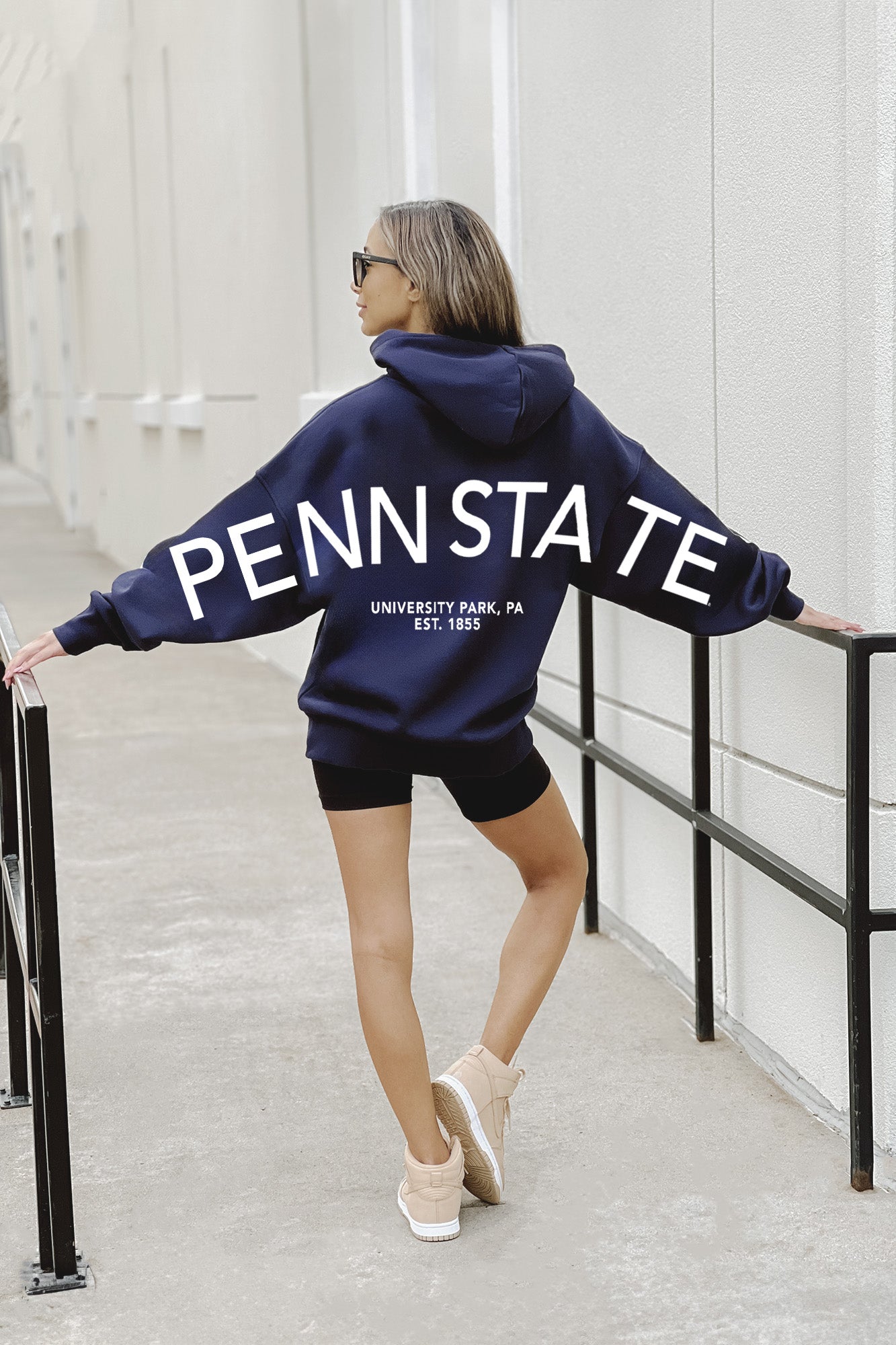 PENN STATE NITTANY LIONS NEVER STOP OVERSIZED PREMIUM WEIGHT HOODIE