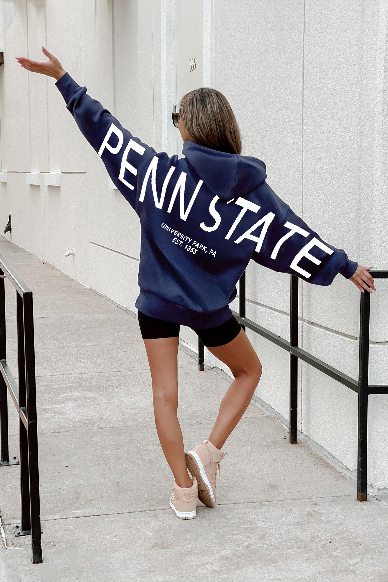 PENN STATE NITTANY LIONS NEVER STOP OVERSIZED PREMIUM WEIGHT HOODIE