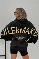 PURDUE BOILERMAKERS NEVER STOP OVERSIZED PREMIUM WEIGHT HOODIE