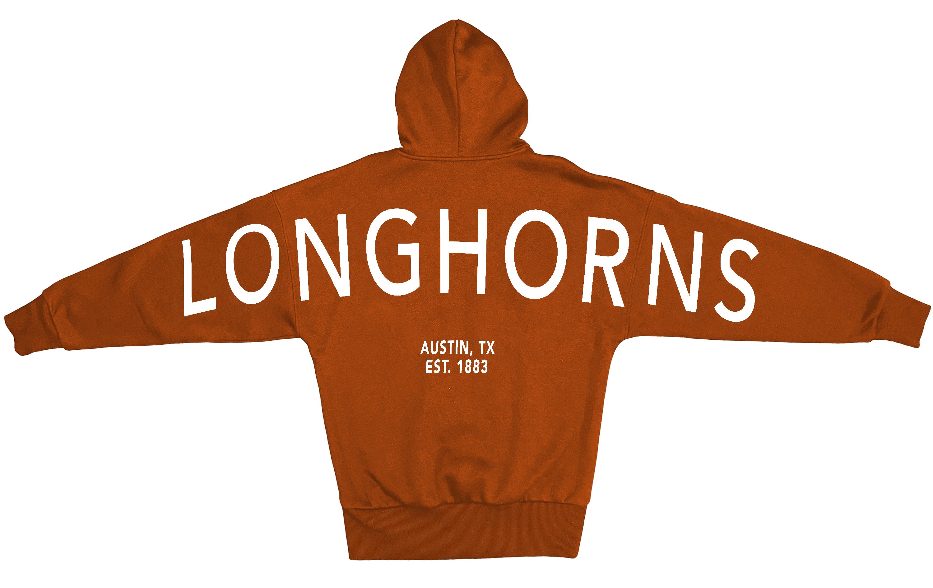 TEXAS LONGHORNS NEVER STOP OVERSIZED PREMIUM WEIGHT HOODIE