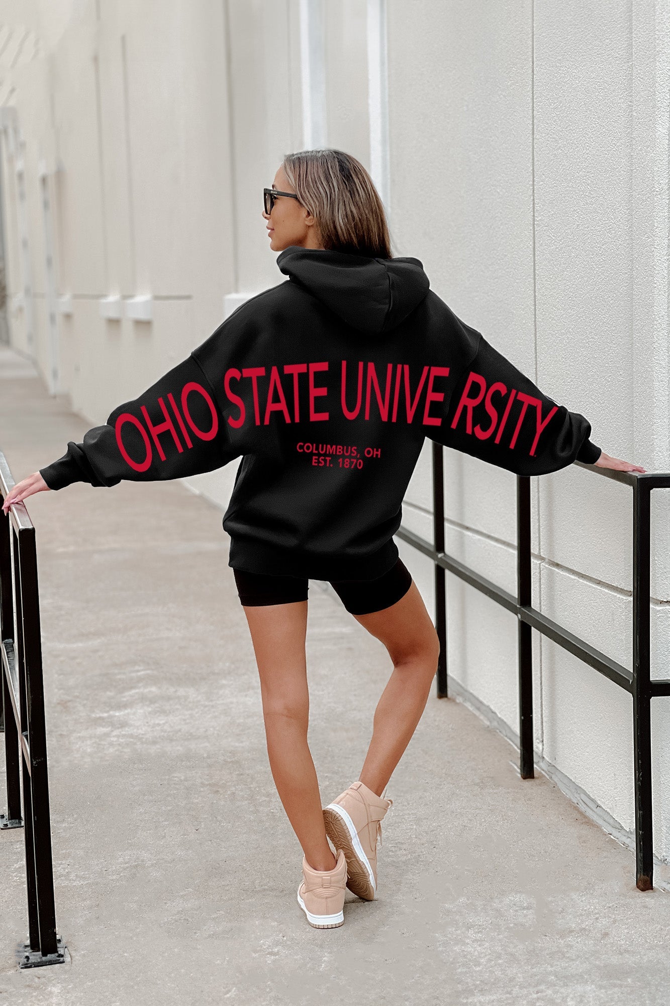 OHIO STATE BUCKEYES NEVER STOP OVERSIZED PREMIUM WEIGHT HOODIE