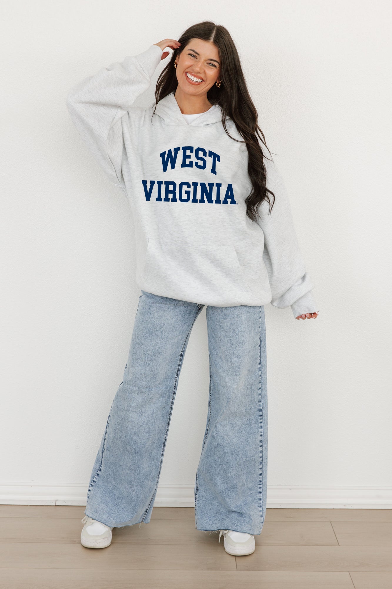 WEST VIRGINIA MOUNTAINEERS ALL-STAR STYLE OVERSIZED PREMIUM WEIGHT HOODIE BY MADI PREWETT TROUTT