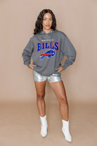 BUFFALO BILLS SIDELINE SHIMMER ALL-OVER MICRO-RHINESTONE SPARKLE HOODED SWEATSHIRT