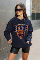 CHICAGO BEARS SIDELINE SHIMMER ALL-OVER MICRO-RHINESTONE SPARKLE HOODED SWEATSHIRT