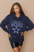 DALLAS COWBOYS SIDELINE SHIMMER ALL-OVER MICRO-RHINESTONE SPARKLE HOODED SWEATSHIRT