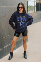 DALLAS COWBOYS SIDELINE SHIMMER ALL-OVER MICRO-RHINESTONE SPARKLE HOODED SWEATSHIRT