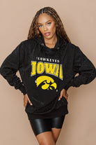 IOWA HAWKEYES SIDELINE SHIMMER ALL-OVER MICRO-RHINESTONE SPARKLE HOODED SWEATSHIRT