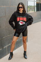 KANSAS CITY CHIEFS SIDELINE SHIMMER ALL-OVER MICRO-RHINESTONE SPARKLE HOODED SWEATSHIRT