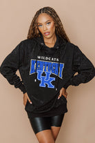 KENTUCKY WILDCATS SIDELINE SHIMMER ALL-OVER MICRO-RHINESTONE SPARKLE HOODED SWEATSHIRT