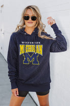 MICHIGAN WOLVERINES SIDELINE SHIMMER ALL-OVER MICRO-RHINESTONE SPARKLE HOODED SWEATSHIRT