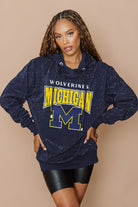 MICHIGAN WOLVERINES SIDELINE SHIMMER ALL-OVER MICRO-RHINESTONE SPARKLE HOODED SWEATSHIRT