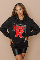 NEBRASKA CORNHUSKERS SIDELINE SHIMMER ALL-OVER MICRO-RHINESTONE SPARKLE HOODED SWEATSHIRT